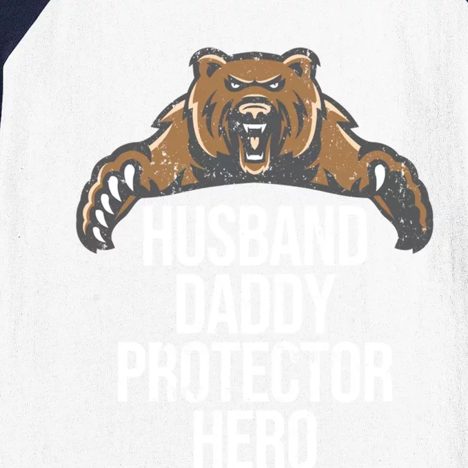 Husband Daddy Protector Hero Cool Bear Father Dad Cool Gift Baseball Sleeve Shirt