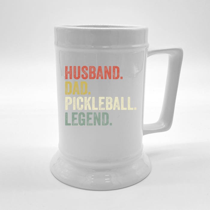 Husband Dad Pickleball Playings Retro 70s Style FatherS Day Gift Front & Back Beer Stein