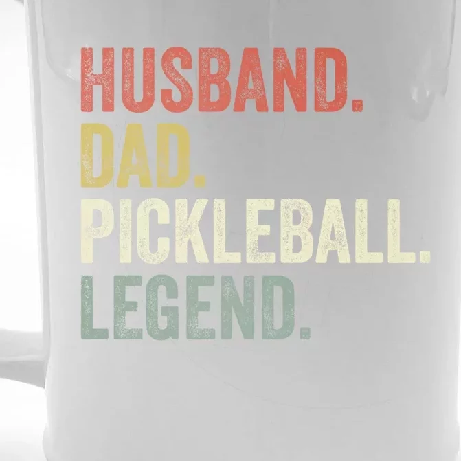 Husband Dad Pickleball Playings Retro 70s Style FatherS Day Gift Front & Back Beer Stein