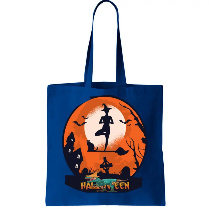 Halloween Dinosaur Pumpkin Yoga Namaste Witches Meaningful Gift Tote Bag