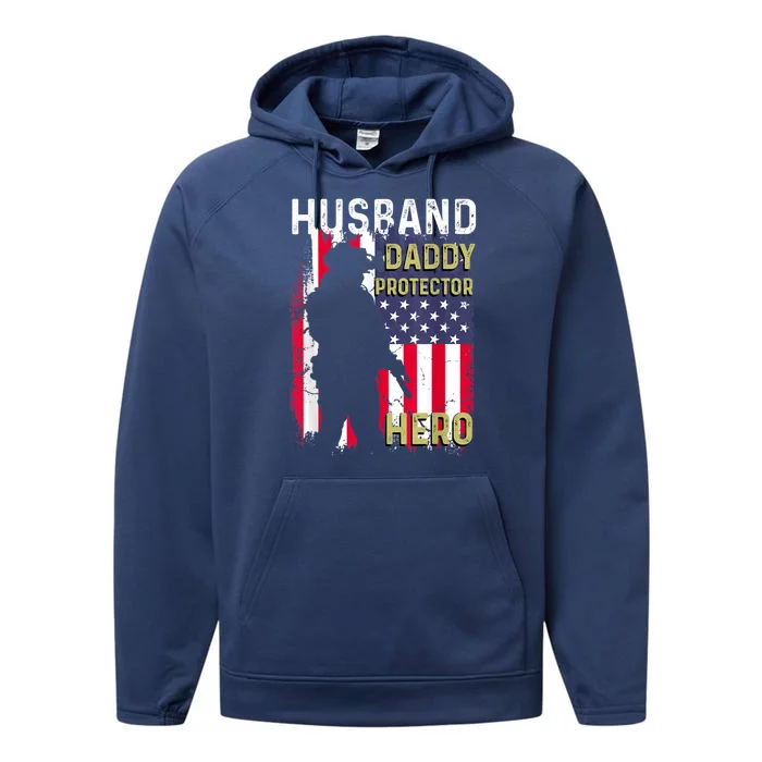 Husband Daddy Protector Performance Fleece Hoodie