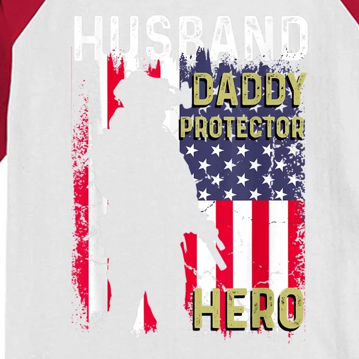 Husband Daddy Protector Kids Colorblock Raglan Jersey