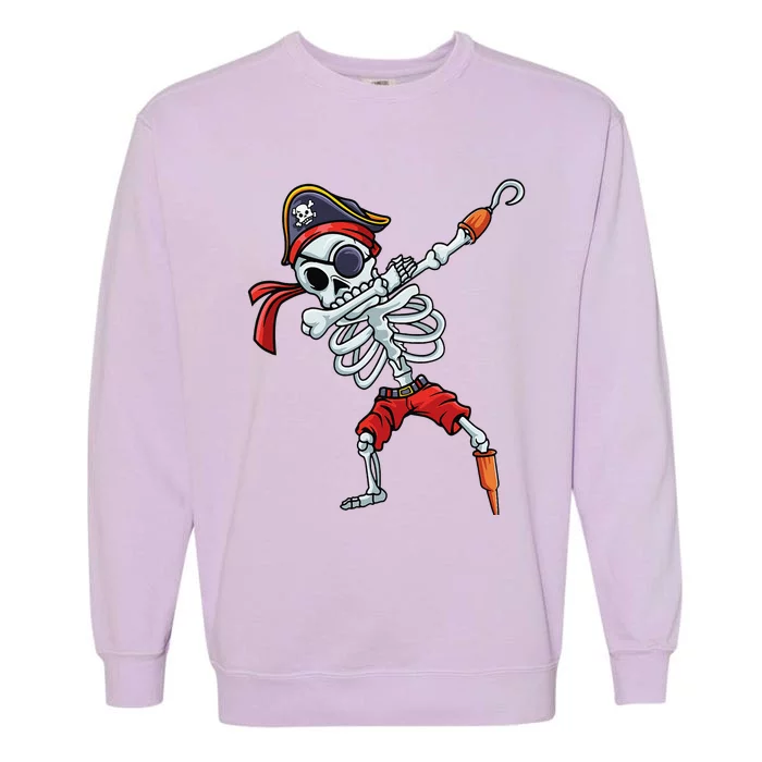 Halloween Dabbing Pirate Skeleton Funny Dab Garment-Dyed Sweatshirt