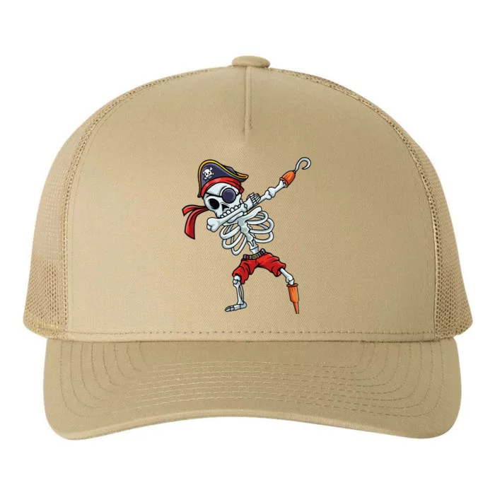 Halloween Dabbing Pirate Skeleton Funny Dab Yupoong Adult 5-Panel Trucker Hat