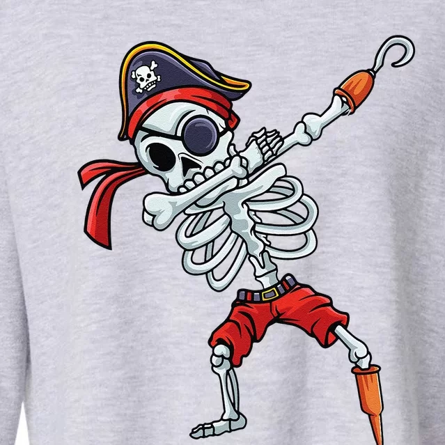 Halloween Dabbing Pirate Skeleton Funny Dab Cropped Pullover Crew