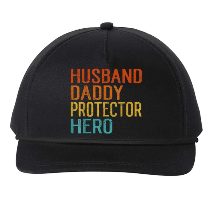 Husband Daddy Protector Hero FatherS Day Snapback Five-Panel Rope Hat