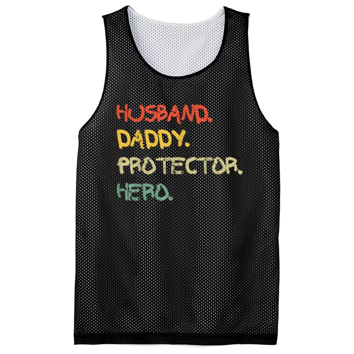 Husband Daddy Protector Hero FatherS Day Gift From Wife Son Mesh Reversible Basketball Jersey Tank