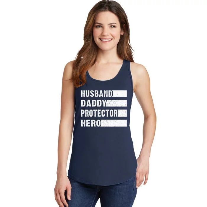 Husband Daddy Protector Hero Ladies Essential Tank