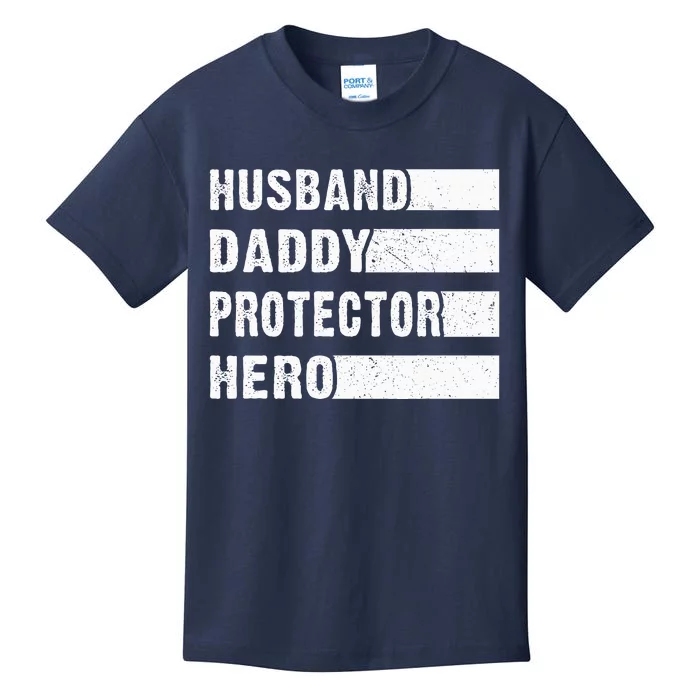 Husband Daddy Protector Hero Kids T-Shirt