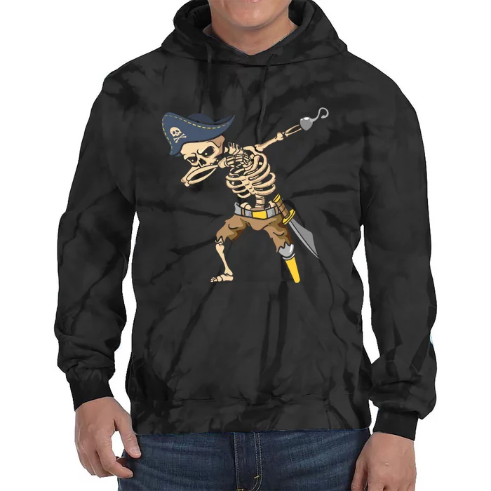 Halloween Dabbing Pirate Skeleton Tie Dye Hoodie