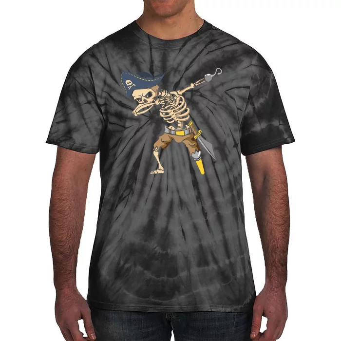 Halloween Dabbing Pirate Skeleton Tie-Dye T-Shirt