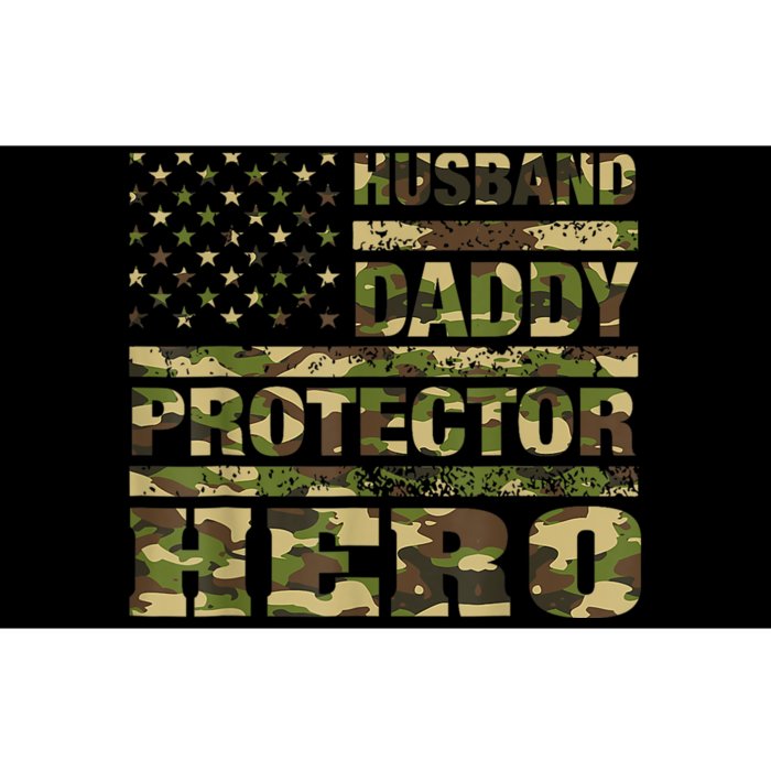 Husband Daddy Protector Hero Camo American Flag FatherS Day Bumper Sticker