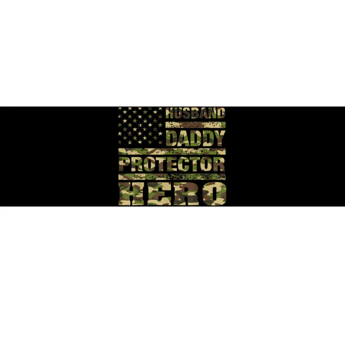 Husband Daddy Protector Hero Camo American Flag FatherS Day Bumper Sticker