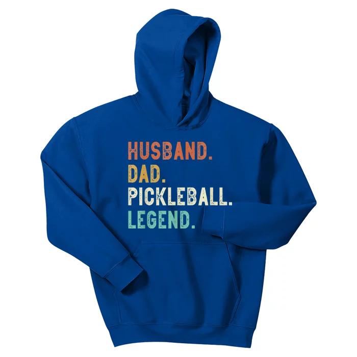 Husband Dad Pickleball Legend Funny Dad Pickleball Kids Hoodie