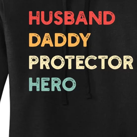 Husband Daddy Protector Hero Women's Pullover Hoodie