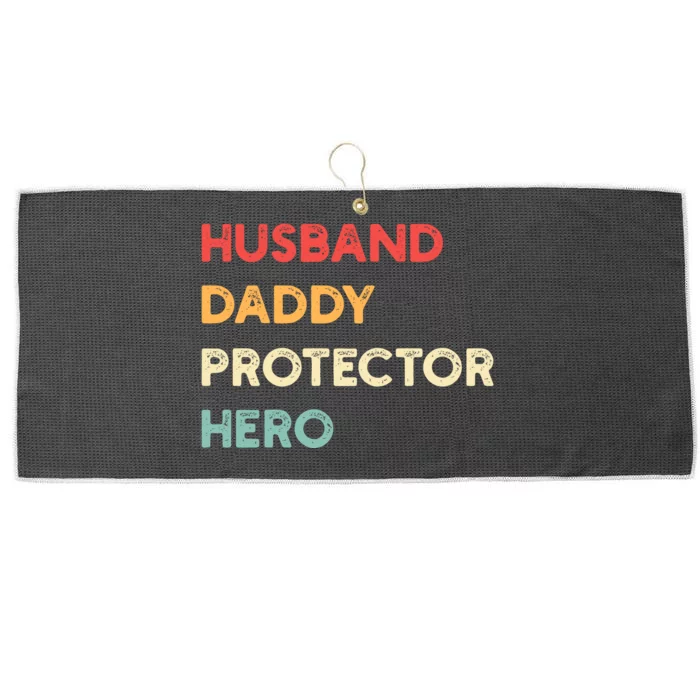 Husband Daddy Protector Hero Large Microfiber Waffle Golf Towel