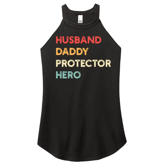 Husband Daddy Protector Hero Women’s Perfect Tri Rocker Tank