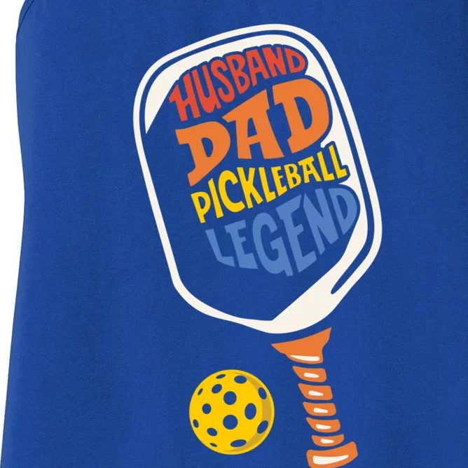 Husband Dad Pickleball Legend FatherS Day Paddleball Player Gift Women's Racerback Tank