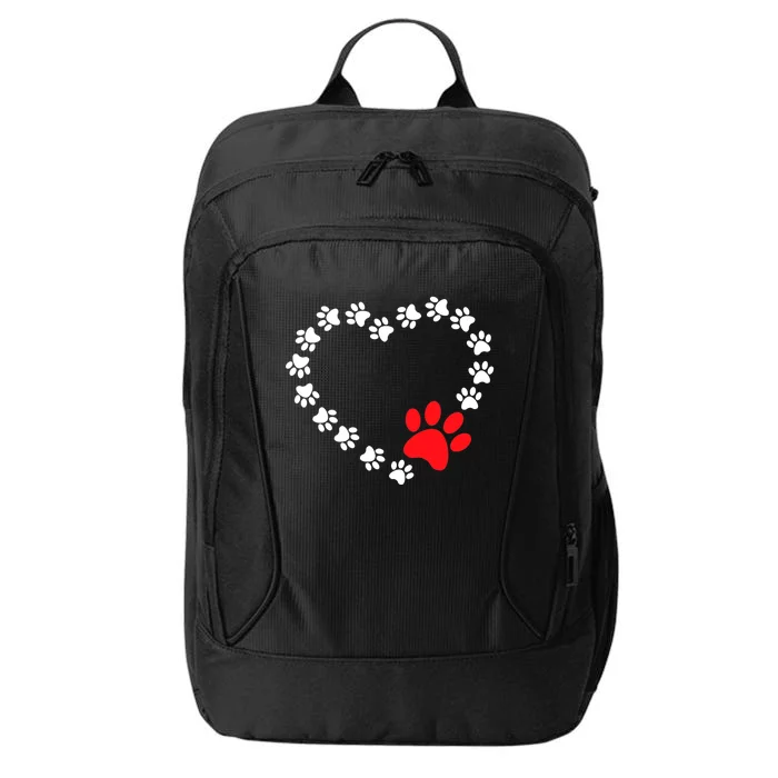 Heart Dogs Paw Cute Prints On My Valentines Day Dogs Owners City Backpack