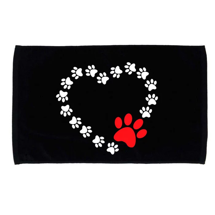 Heart Dogs Paw Cute Prints On My Valentines Day Dogs Owners Microfiber Hand Towel