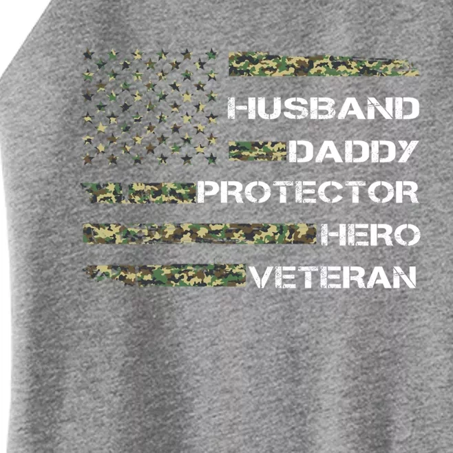 Husband Daddy Protector Hero Veteran Gift Women’s Perfect Tri Rocker Tank