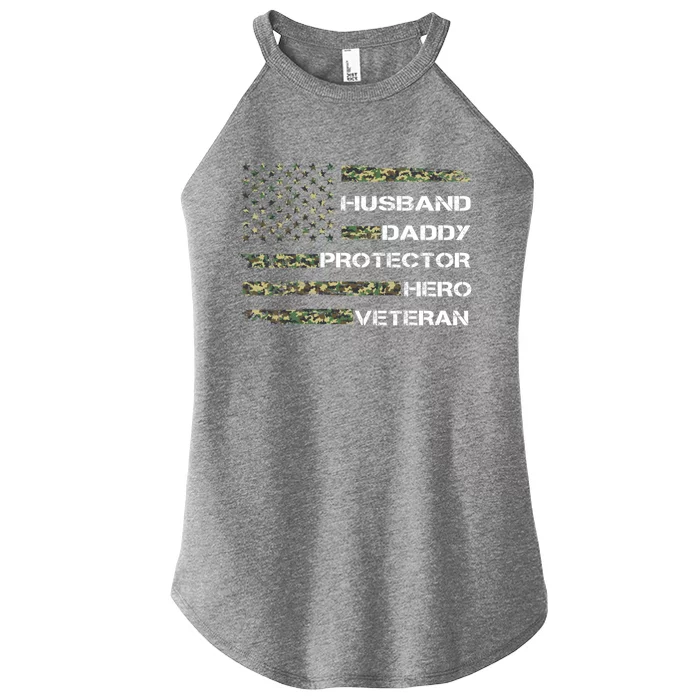 Husband Daddy Protector Hero Veteran Gift Women’s Perfect Tri Rocker Tank