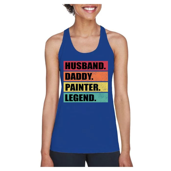 Husband Daddy Painter Legend Retro Fathers Day Great Gift Women's Racerback Tank