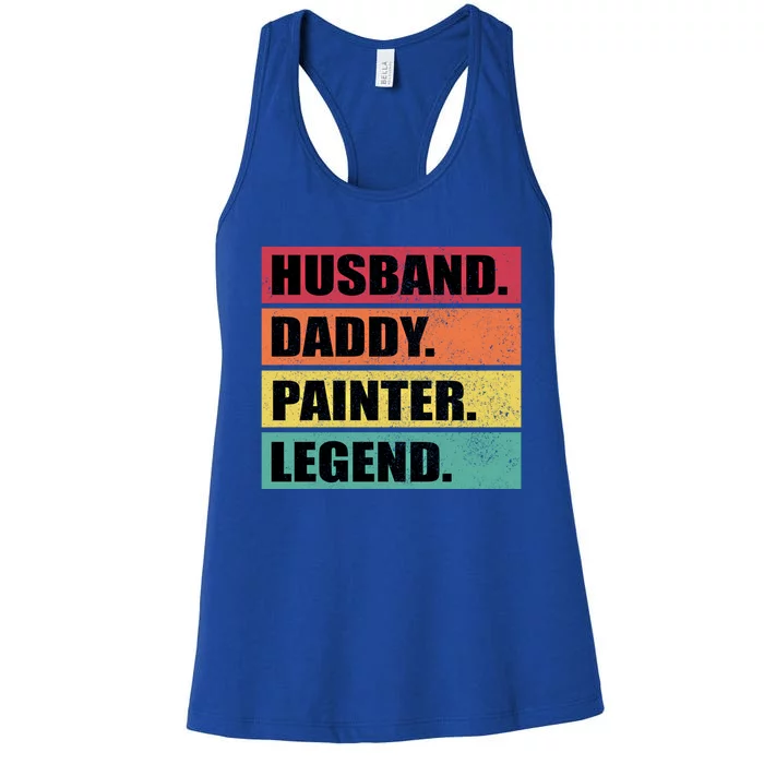 Husband Daddy Painter Legend Retro Fathers Day Great Gift Women's Racerback Tank