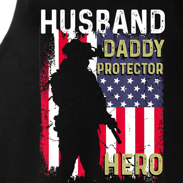 Husband Daddy Protector Ladies Tri-Blend Wicking Tank