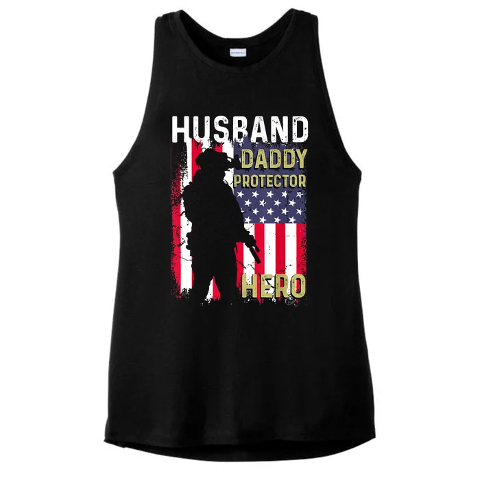 Husband Daddy Protector Ladies Tri-Blend Wicking Tank