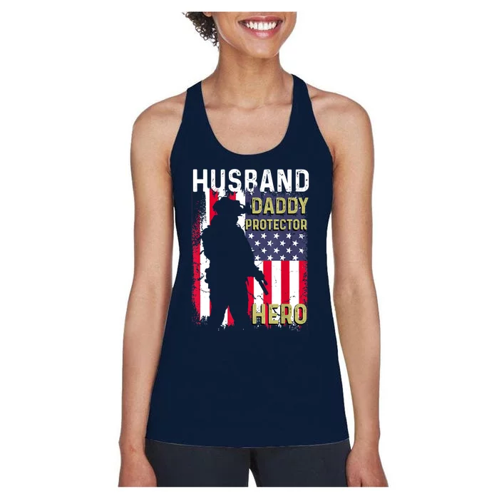 Husband Daddy Protector Women's Racerback Tank