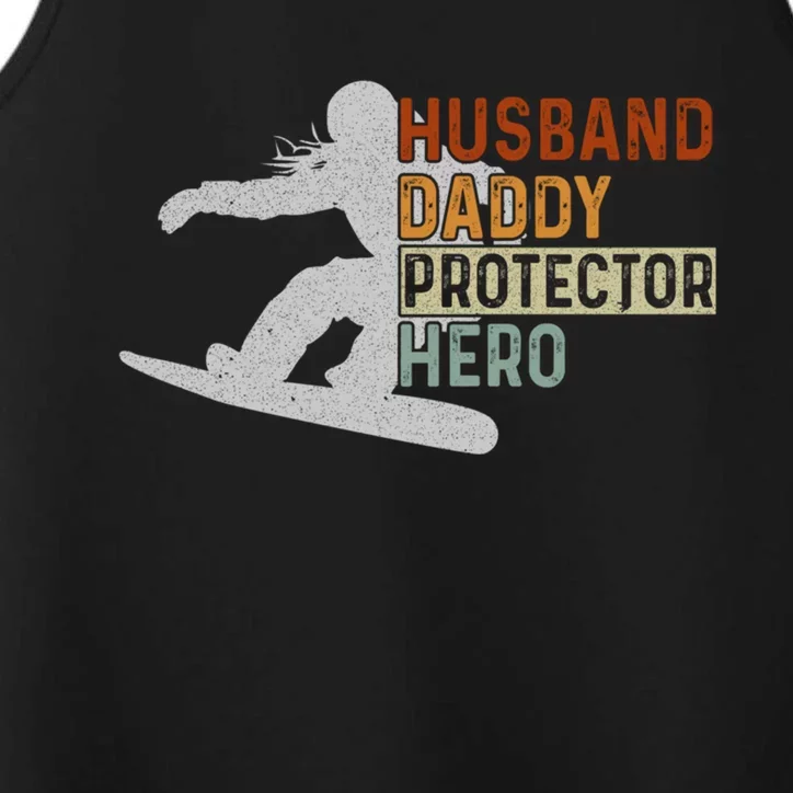 Husband Daddy Protector Hero Father Snowboarding Dad Grandpa Cute Gift Performance Tank