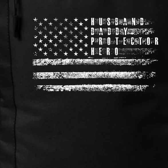 Husband Daddy Protector Hero Us American Flag Daily Commute Backpack