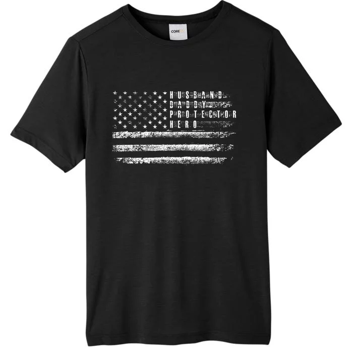 Husband Daddy Protector Hero Us American Flag ChromaSoft Performance T-Shirt