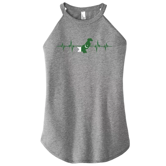 Heartbeat Design Pakistani Flag Pakistan Gift Women’s Perfect Tri Rocker Tank