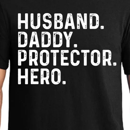 Husband Daddy Protector Hero Dad Stepgiftdad Cool Fathers Day Funny Gift Pajama Set