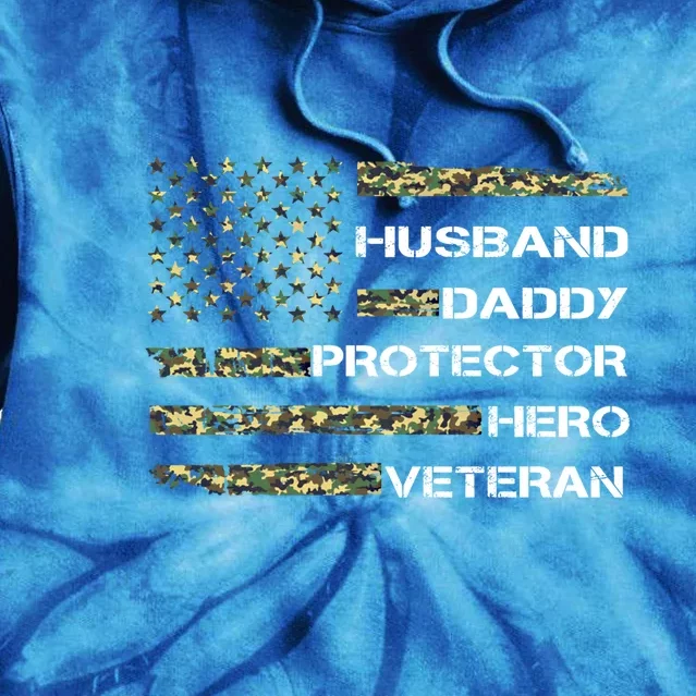 Husband Daddy Protector Hero Veteran Cool Gift Tie Dye Hoodie