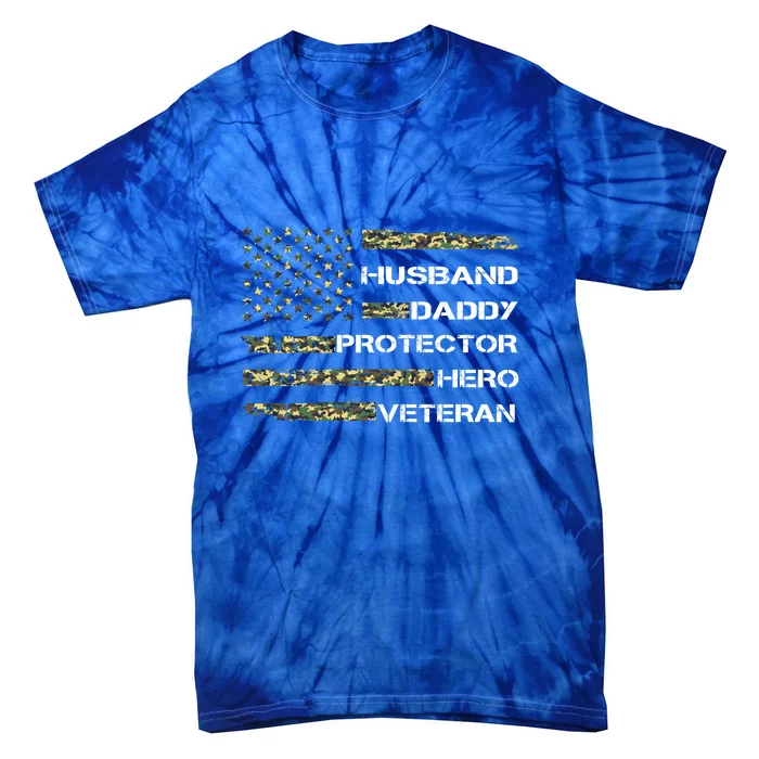 Husband Daddy Protector Hero Veteran Cool Gift Tie-Dye T-Shirt