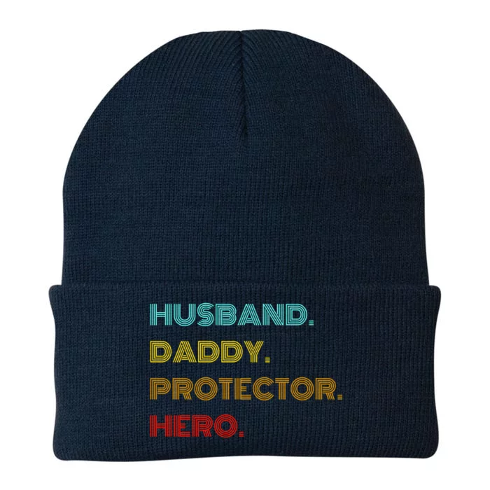 Husband Daddy Protector Hero Gift Knit Cap Winter Beanie