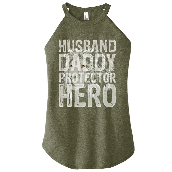 Husband Daddy Protector Hero Family Love Great Gift Women’s Perfect Tri Rocker Tank