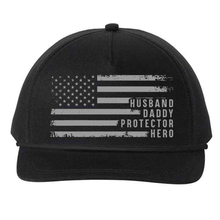 Husband Daddy Protector Hero Fathers Day Snapback Five-Panel Rope Hat