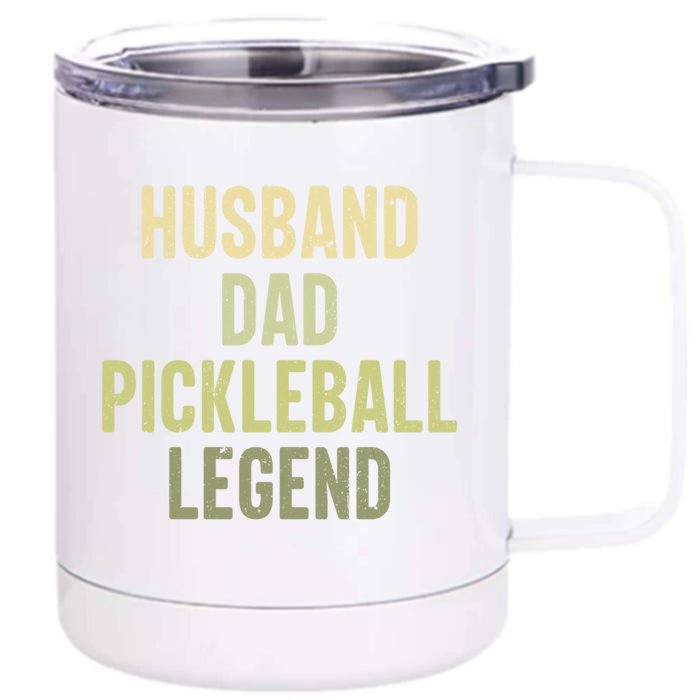 Husband Dad Pickleball Legend Player Pickleball Dad Gift Front & Back 12oz Stainless Steel Tumbler Cup