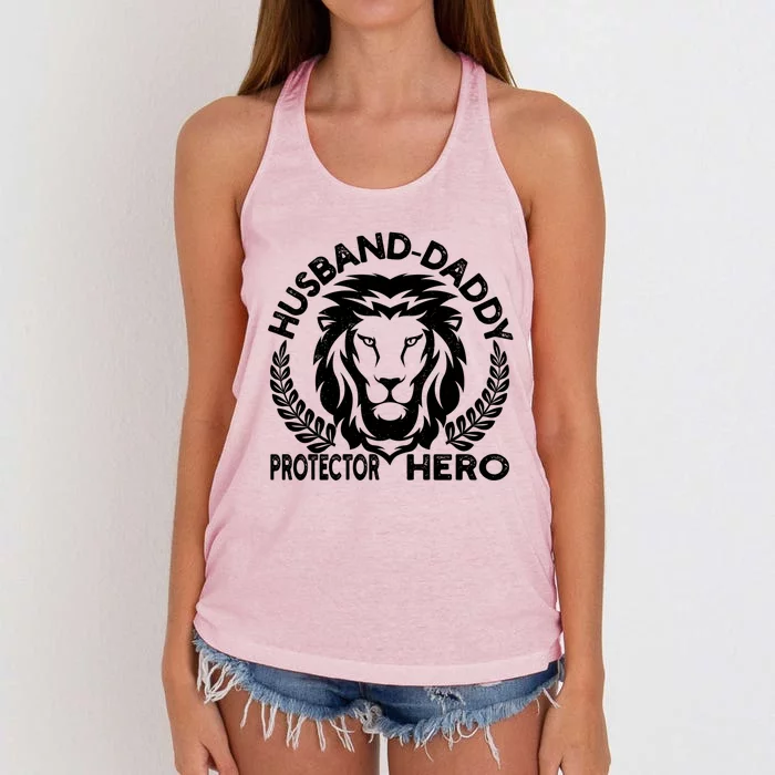 Husband Daddy Protector Hero Meaningful Gift Women's Knotted Racerback Tank