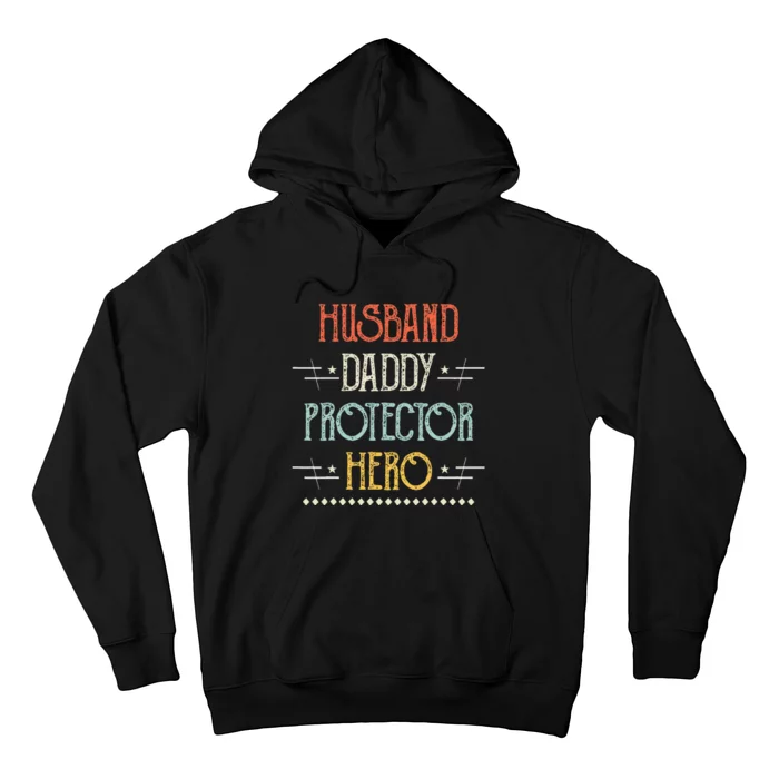 Husband Daddy Protector Hero Best Dad Fathers Day Gift Hoodie