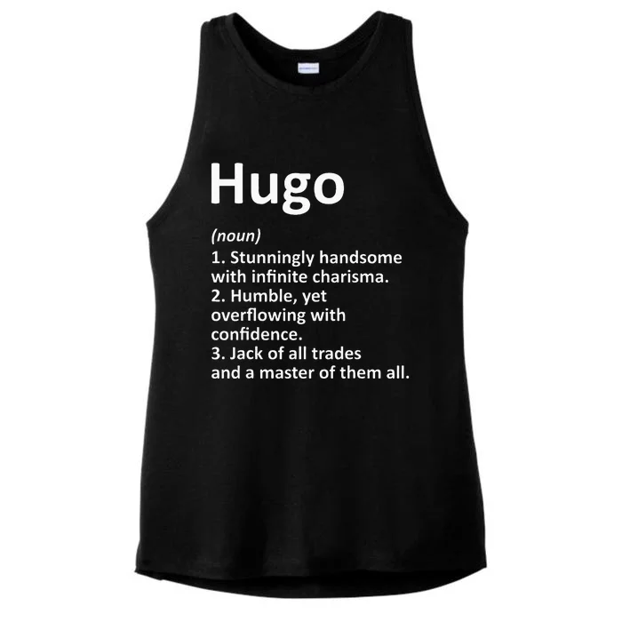 Hugo Definition Personalized Name Funny Birthday Gift Idea Ladies Tri-Blend Wicking Tank