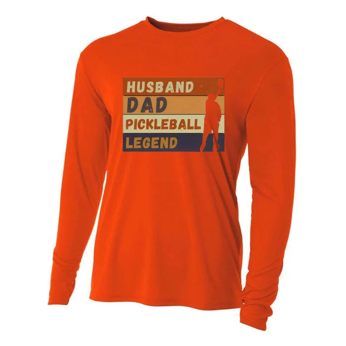 Husband Dad Pickleball Legend Vintage FatherS Day Meaningful Gift Cooling Performance Long Sleeve Crew