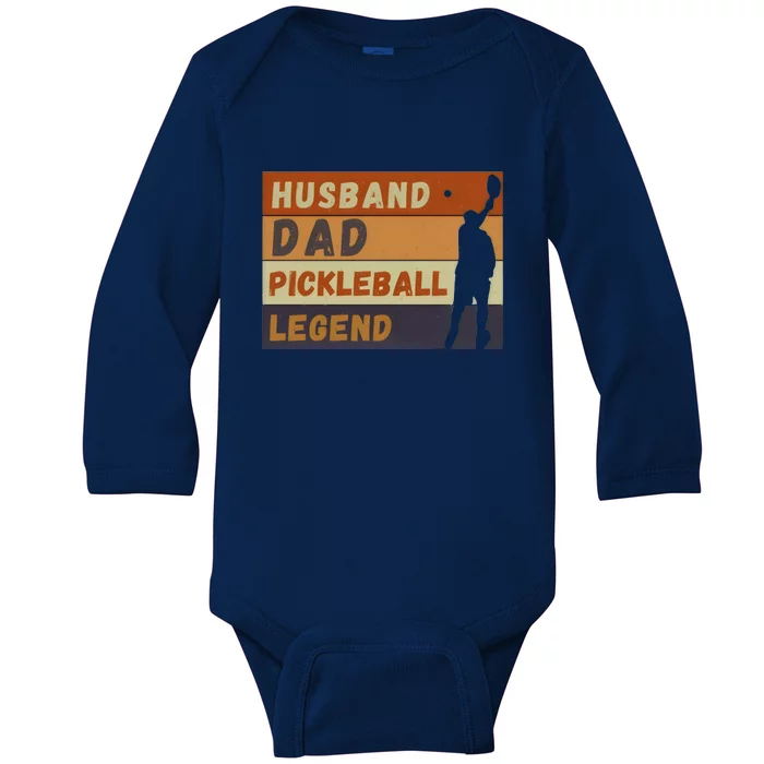 Husband Dad Pickleball Legend Vintage FatherS Day Meaningful Gift Baby Long Sleeve Bodysuit