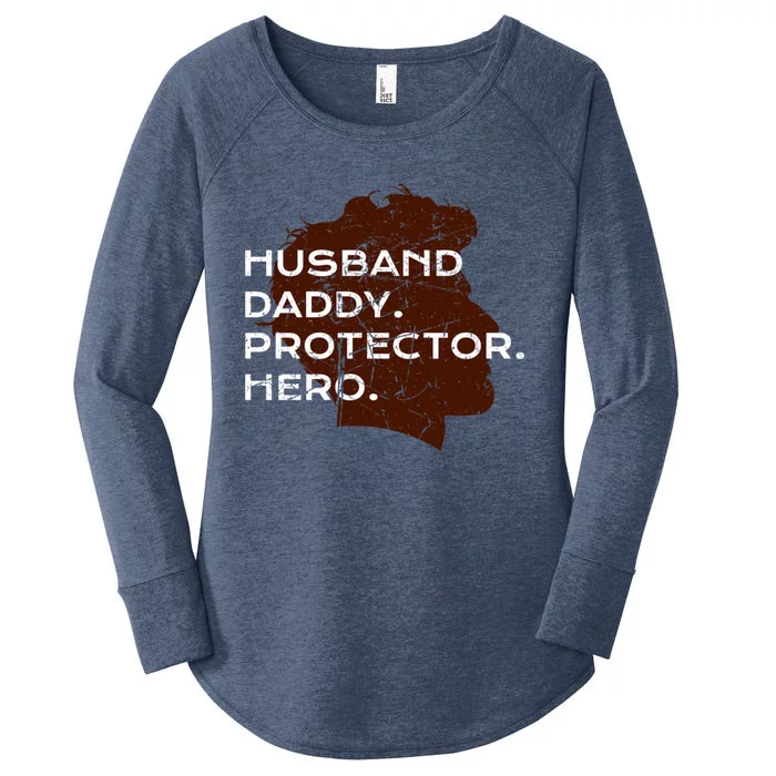 Husband Daddy Protector Hero Meaningful Gift Women's Perfect Tri Tunic Long Sleeve Shirt