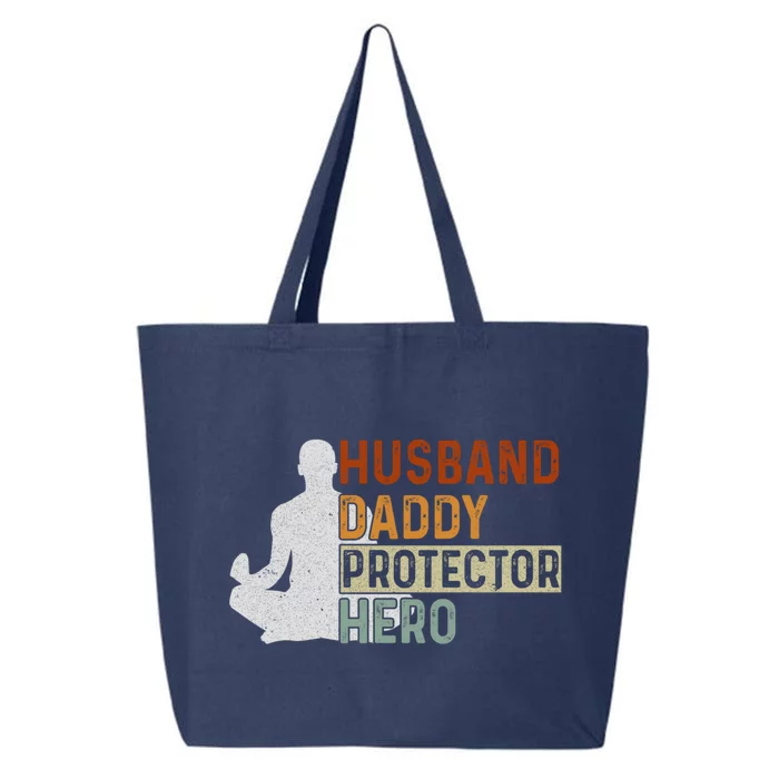 Husband Daddy Protector Hero Fathers Day Yoga Dad Grandpa Gift 25L Jumbo Tote