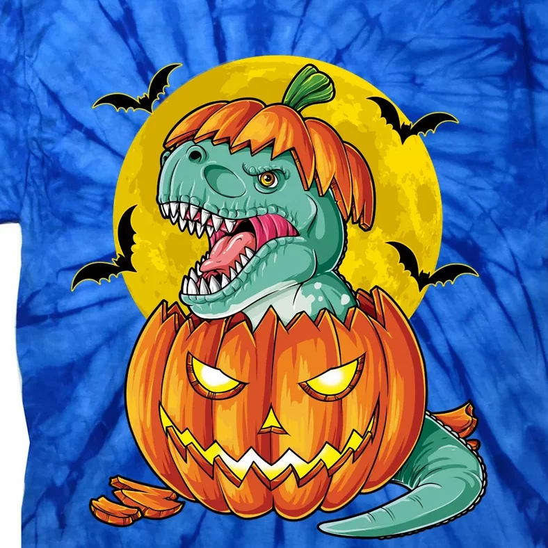 Halloween Dinosaur Pumpkin Funny Pumpkasaurus T Rex Sweat Tie-Dye T-Shirt